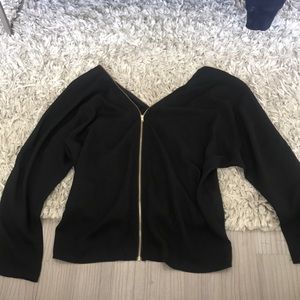 Zip up black going out top